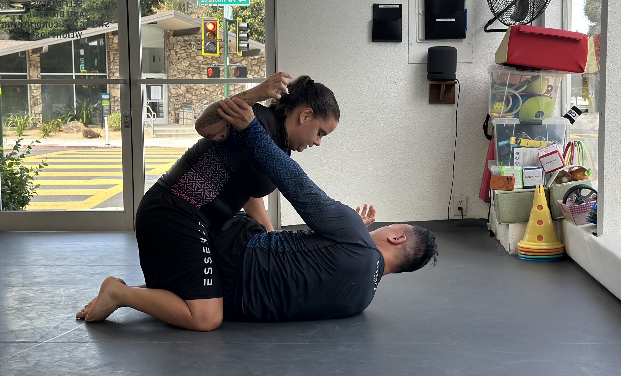 women training bjj and self-defense